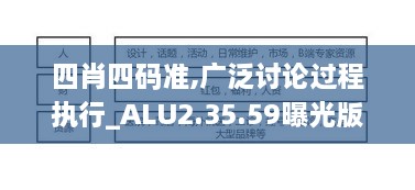 四肖四码准,广泛讨论过程执行_ALU2.35.59曝光版