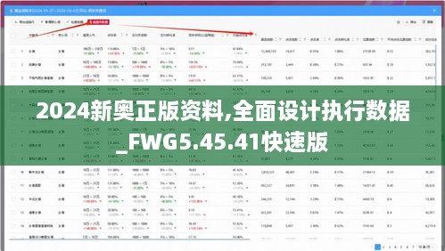 2024新奥正版资料,全面设计执行数据_FWG5.45.41快速版