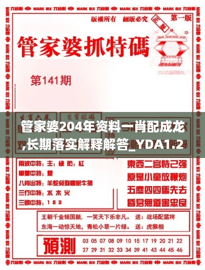 管家婆204年资料一肖配成龙,长期落实解释解答_YDA1.25.32强劲版