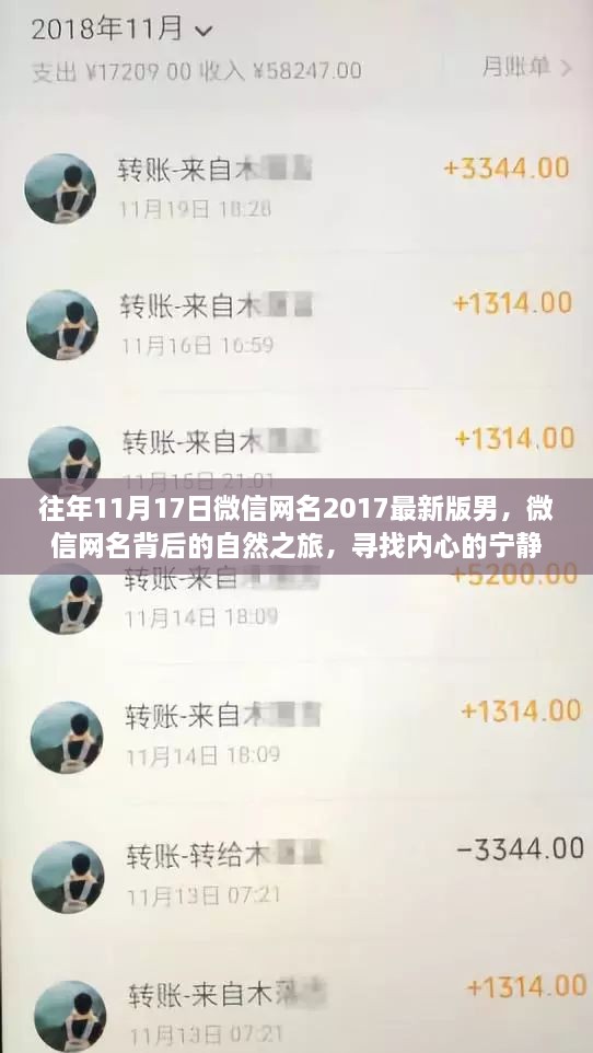 微信网名背后的自然之旅，寻找内心的宁静与美景的拥抱——最新版男微信网名精选分享（往年11月17日）