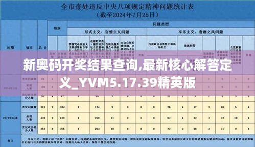 新奥码开奖结果查询,最新核心解答定义_YVM5.17.39精英版