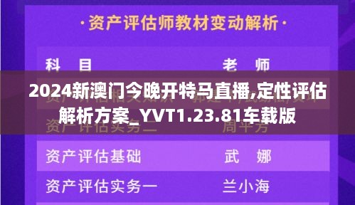 2024新澳门今晚开特马直播,定性评估解析方案_YVT1.23.81车载版