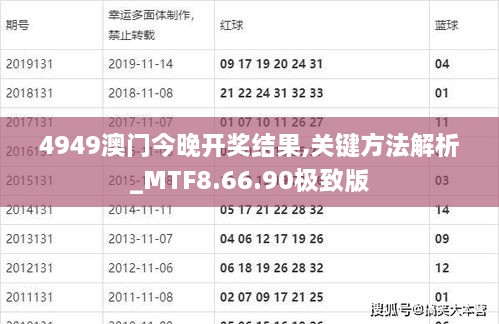 4949澳门今晚开奖结果,关键方法解析_MTF8.66.90极致版