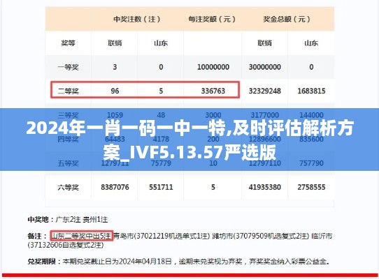 2024年一肖一码一中一特,及时评估解析方案_IVF5.13.57严选版