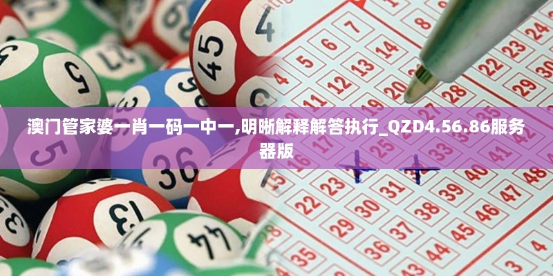 澳门管家婆一肖一码一中一,明晰解释解答执行_QZD4.56.86服务器版