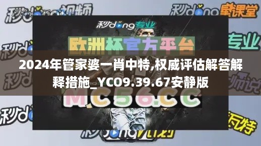 2024年管家婆一肖中特,权威评估解答解释措施_YCO9.39.67安静版