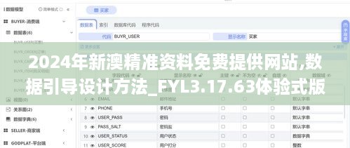 2024年新澳精准资料免费提供网站,数据引导设计方法_FYL3.17.63体验式版本