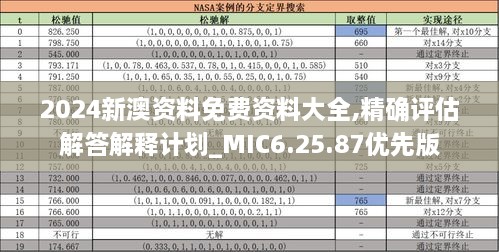 2024新澳资料免费资料大全,精确评估解答解释计划_MIC6.25.87优先版