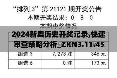 2024新奥历史开奖记录,快速审查策略分析_ZKN3.11.45温馨版