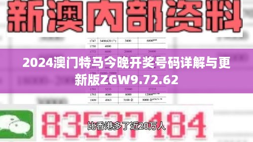 2024澳门特马今晚开奖号码详解与更新版ZGW9.72.62