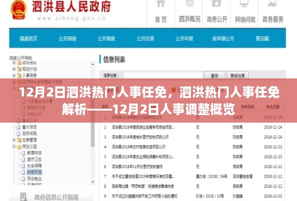 泗洪热门人事任免解析，12月2日人事调整概览