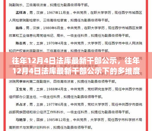 往年12月4日法库干部公示，多维度审视下的观点碰撞与最新动态分析