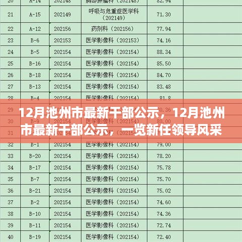 12月池州市新任领导公示及风采一览