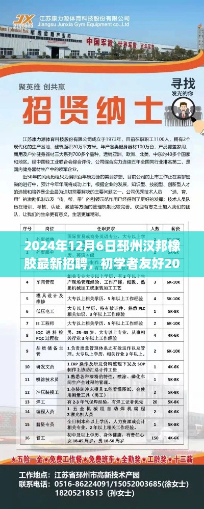 初学者友好！2024年邳州汉邦橡胶最新招聘及应聘全攻略