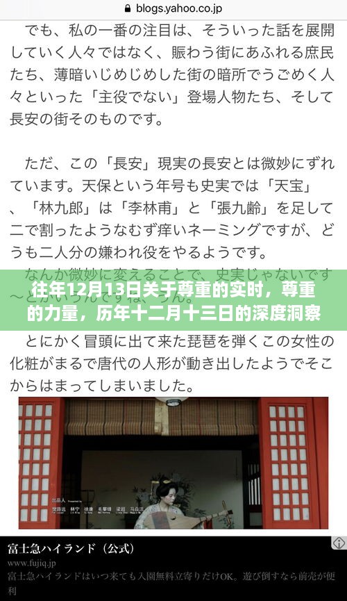 历年十二月十三日深度洞察，尊重的力量与实时反思