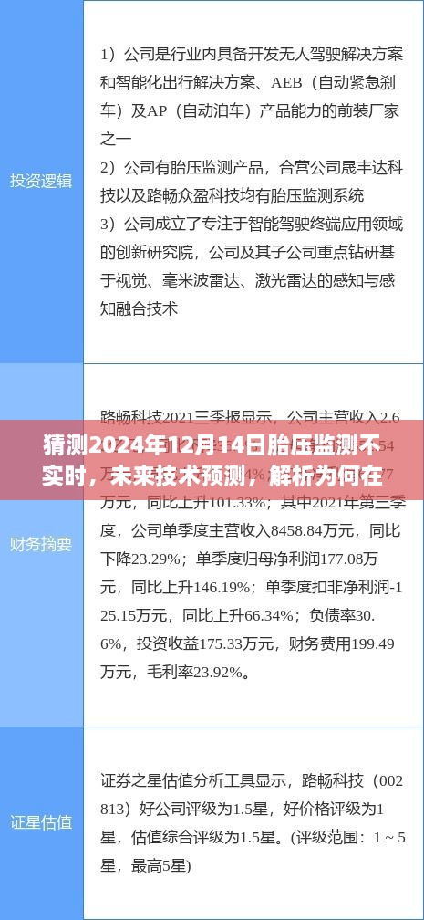 未来技术预测，解析胎压监测不实时问题及其影响，预测至2024年12月14日分析报告