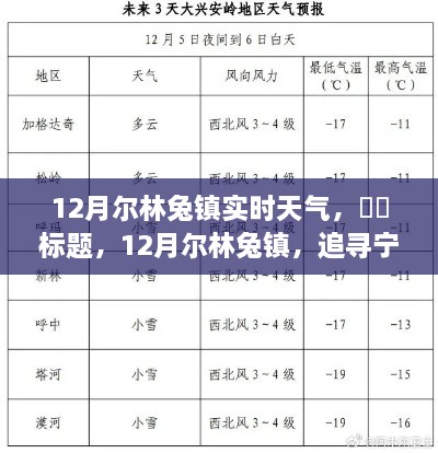 12月尔林兔镇，与自然共舞的时光之旅实时天气预报，希望符合您的要求，您还可以酌情调整。