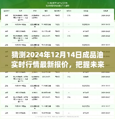 2024年12月14日成品油市场实时行情预测，挑战与机遇并存，洞悉未来报价动向的洞察之眼。