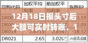 掌握金融新动向，大额实时转账，轻松应对资金流转需求——12月18日报头寸更新提示