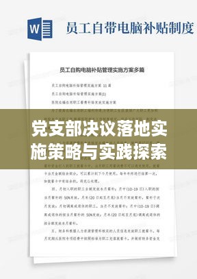 党支部决议落地实施策略与实践探索