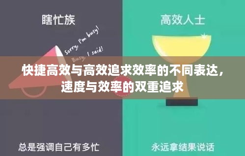 快捷高效与高效追求效率的不同表达，速度与效率的双重追求