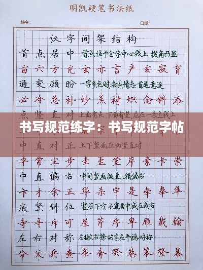 书写规范练字：书写规范字帖 