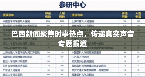 巴西新闻聚焦时事热点，传递真实声音专题报道