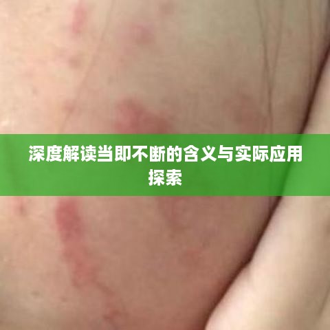 深度解读当即不断的含义与实际应用探索