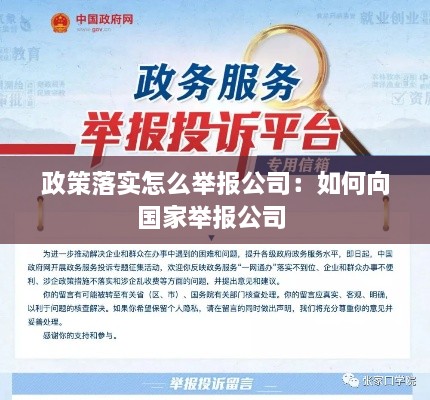 政策落实怎么举报公司：如何向国家举报公司 