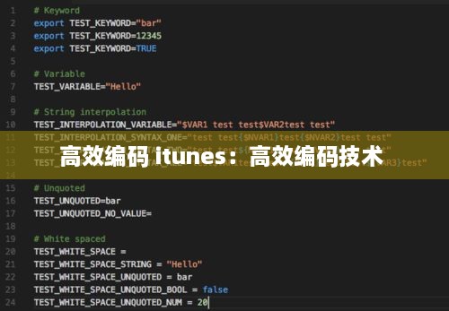 高效编码 itunes：高效编码技术 