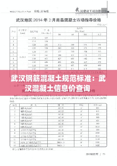 武汉钢筋混凝土规范标准：武汉混凝土信息价查询 