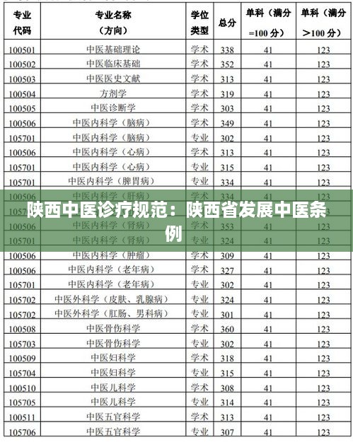 陕西中医诊疗规范：陕西省发展中医条例 