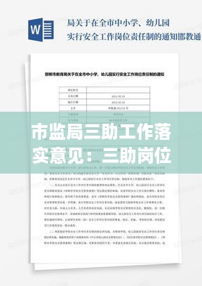 市监局三助工作落实意见：三助岗位职责及完成情况总结 