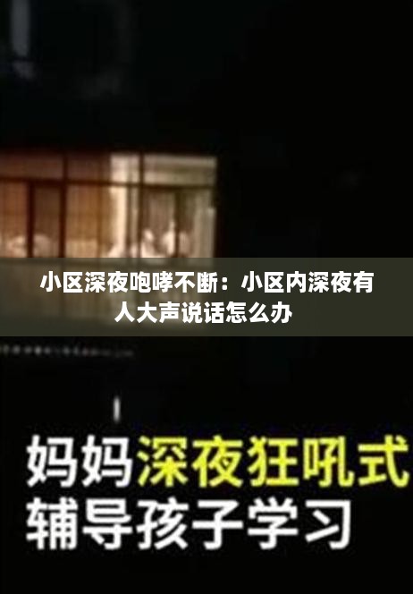 小区深夜咆哮不断：小区内深夜有人大声说话怎么办 