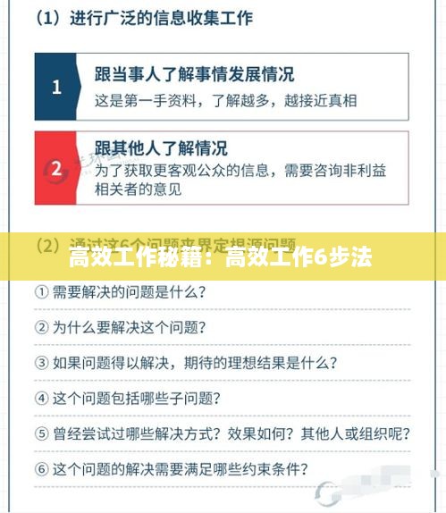 高效工作秘籍：高效工作6步法 