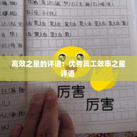 高效之星的评语：优秀员工效率之星评语 