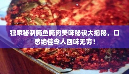 独家秘制腌鱼腌肉美味秘诀大揭秘，口感绝佳令人回味无穷！