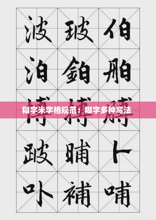 糊字米字格规范：糊字多种写法 