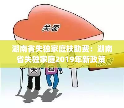 湖南省失独家庭扶助费：湖南省失独家庭2019年新政策 