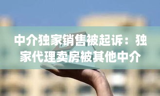 中介独家销售被起诉：独家代理卖房被其他中介成交了 