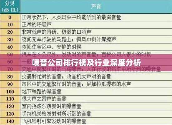 噪音公司排行榜及行业深度分析