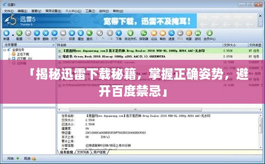 「揭秘迅雷下载秘籍，掌握正确姿势，避开百度禁忌」