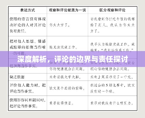 深度解析，评论的边界与责任探讨