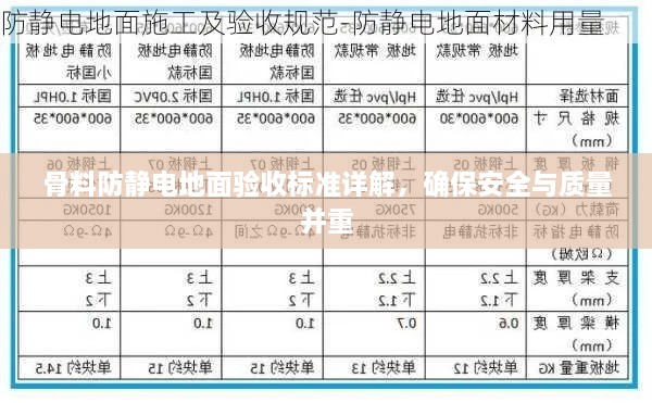 骨料防静电地面验收标准详解，确保安全与质量并重