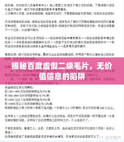 揭秘百度虚假二级毛片，无价值信息的陷阱