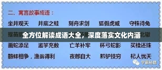 全方位解读成语大全，深度落实文化内涵