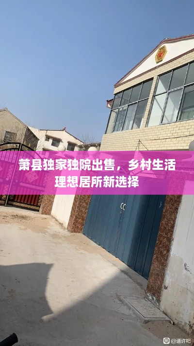 萧县独家独院出售，乡村生活理想居所新选择