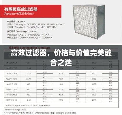 高效过滤器，价格与价值完美融合之选