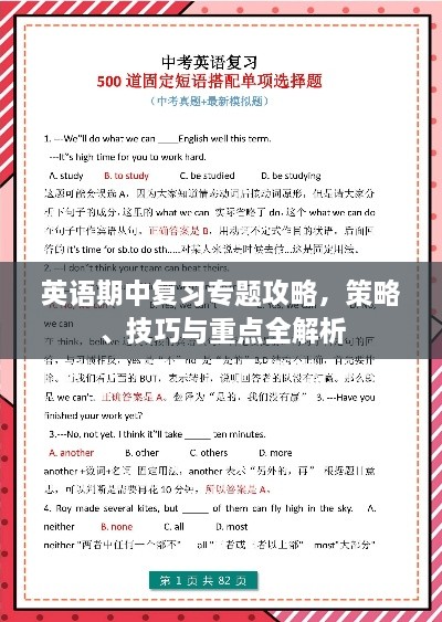 英语期中复习专题攻略，策略、技巧与重点全解析