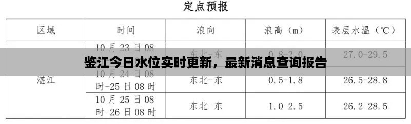 鉴江今日水位实时更新，最新消息查询报告